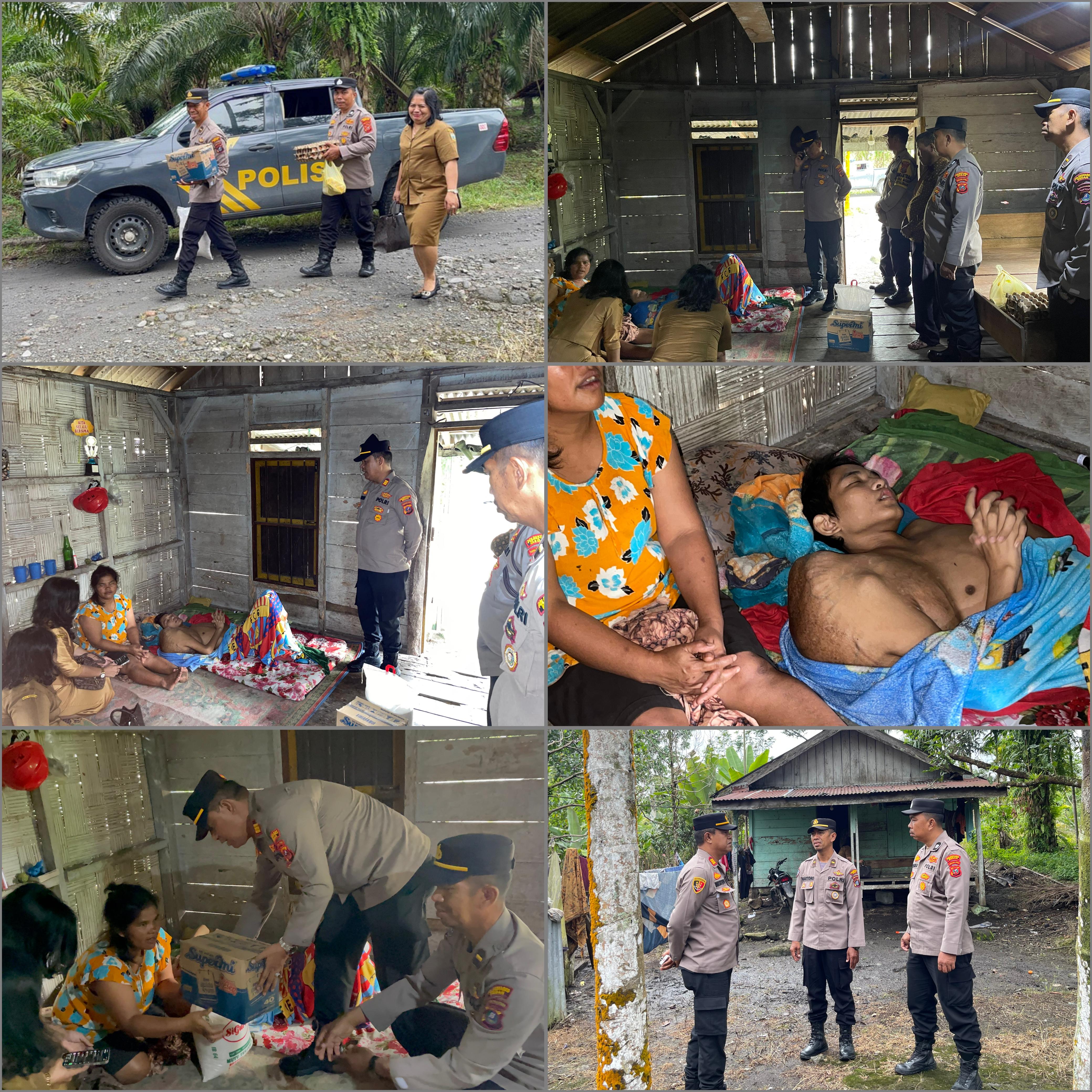 Kapolsek Kutalimbaru Memberikan Tali Asih  Pelajar Menderita Penyakit Tumor Ganas.