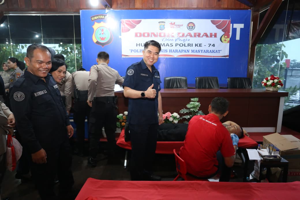 Sambut HUT ke-74, Humas Polda Sumut Gelar Donor Darah Serentak Wujud Kepedulian untuk Sesama